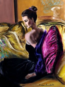 Lengsel - diptych høyre, 2024 (olje på lerret) av Ruslana Levandovska