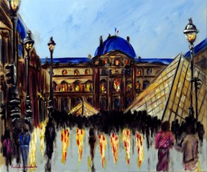 Louvre-museet i Paris, 2025 (olje på lerret)