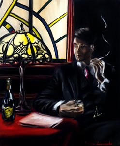 Noir-timen, 2025 (olje på lerret) av Ruslana Levandovska