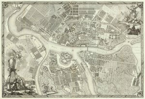 Kart over Petersburg-boken til 50-årsjubileet for grunnleggelsen av St. Petersburg, 1753 av Russian Master