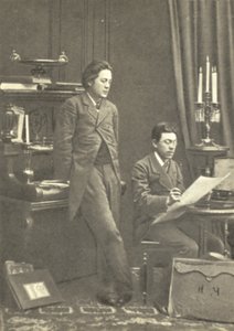 Anton Chekhov (til venstre) med broren Nikolay i Moskva av Russian Photographer