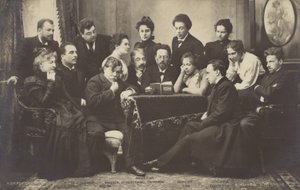 Anton Chekhov leser for medlemmer av Moskva kunstteater av Russian Photographer