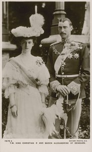Kong Christian X og dronning Alexandrine av Danmark (s/hvitt bilde) av Russian Photographer