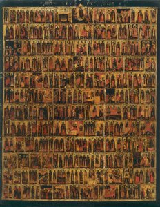 Menologi fra september til februar, fra den russiske skolen, i Accademia Gallery i Firenze av Russian School