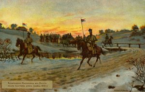 Napoleons trekker seg tilbake fra Moskva av Russian School