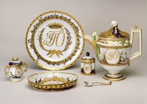 Orlov teservering fra Imperial Porcelain Factory, St Petersburg, ca. 1765 (porselen) (se også 74497)