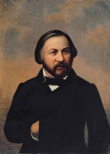 Portrett av Mikhail Ivanovich Glinka (1804-57), 1850p