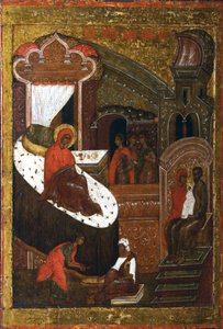 Jomfruens fødsel, andre halvdel av 1500-tallet. av Russian icon.