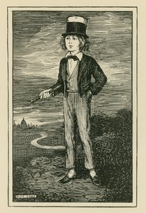 Et imaginært portrett av Charles Dickens som ung gutt (gravering) av Ruth Cobb