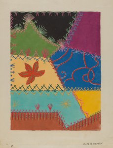 Crazy Quilt Detail, ca. 1939.