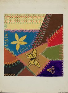 Crazy Quilt Section, ca. 1940.