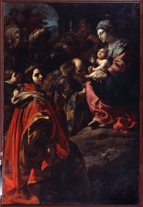 Tilbedelsen av magiene. Maleri av Rutilio Manetti (1571-1639). Olje på lerret. Italiensk kunst, barokkstil. Statens kunstmuseum, Jekaterinburg, Russland.