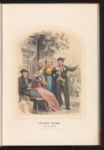 Tradisjonell drakt av South Beveland i Zeeland, 1857 Provinsen Zeeland. Øya Zuid-Beveland / XIX (tittel på objekt)