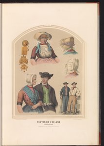 Tradisjonell drakt av øya Zuid-Beveland i Zeeland, 1857 Provinsen Zeeland. South Beveland / XXXII (tittel på objekt) av Ruurt de Vries