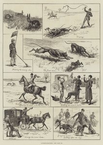 Coursing-kamper (gravering) av S.T. (after) Dadd