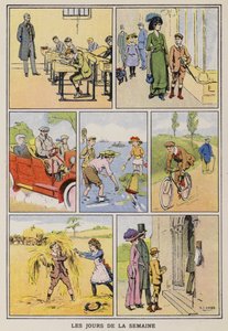 Ukedagene (chromolitho) av S.T. (after) Dadd
