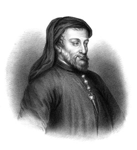 Geoffrey Chaucer , engelsk forfatter, poet, filosof, byråkrat og diplomat fra 1300-tallet.