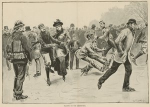 Skating on the Serpentine (gravering)
