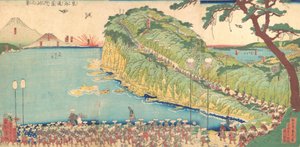 Daimyos prosesjoner passerer langs Tokaido, 1800-tallet.