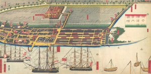 Bildeguide til Yokohama havn, 7. måned, 1860.