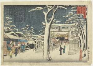 Snøutsikt over Hirota-helligdommen av Sadanobu Hasegawa