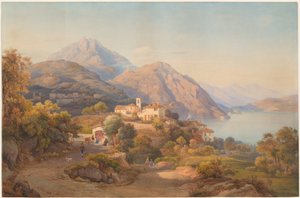 En sommerkveld ved Lago Maggiore av Salomon Corrodi