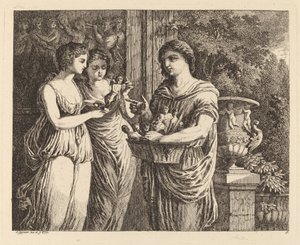 Figurselger med to jenter, 1770. av Salomon Gessner
