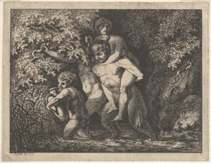 Satyrfamilie, på farten, 1700-tallet.