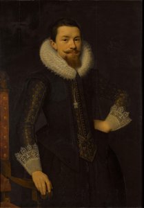 Portrett av Pieter Boudaen Courten (1594-1668) av Salomon Mesdach (attributed to)