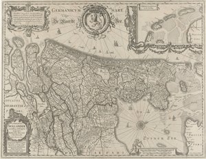 Topografisk kart over Holland Comitatus Hollandiae (tittel på objekt) av Salomon Rogiers