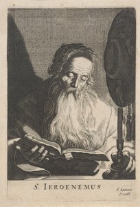 H. Hieronymus leser ved levende lys av Salomon Savery (attributed to)