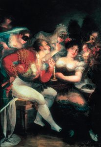 En kafé under karnevalet, detalj, ca. 1824-25 (olje på lerret) av Salvador Mayol