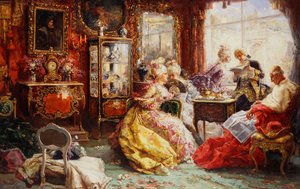 En ettermiddag i salongen, 1902 av Salvador Sanchez Barbudo