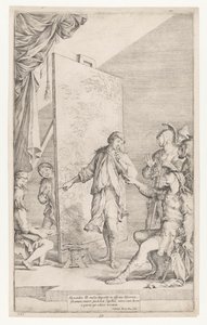 Alexander den store i studioet til Apelles av Salvator Rosa