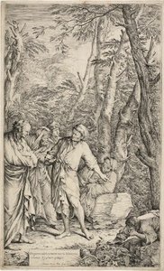 Diogenes kaster bort bollen sin av Salvator Rosa