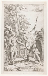 Diogenes ber Alexander om ikke å stå i lyset hans av Salvator Rosa