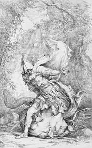 Jason og dragen, ca. 1663-64. av Salvator Rosa