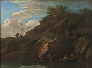 Landskap med vann av Salvator Rosa
