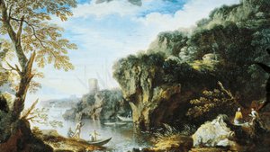 Marine, School of Salvator Rosa av Salvator Rosa