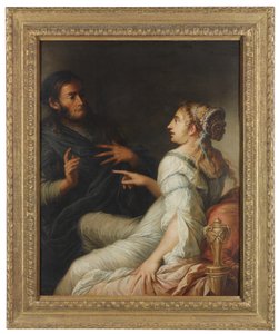 Phryne og Xenocrates av Salvator Rosa