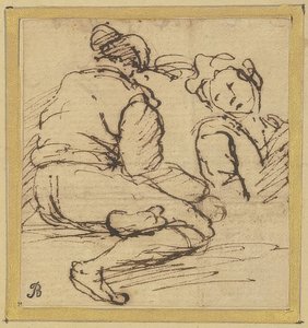 Sittende mann og halvfigur av Salvator Rosa