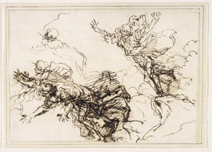 Studier for Empedokles død av Salvator Rosa
