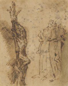Studere for Polykrates? Korsfestelse, ca. 1662 av Salvator Rosa