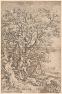 Redningen av spedbarnsødipus av Salvator Rosa