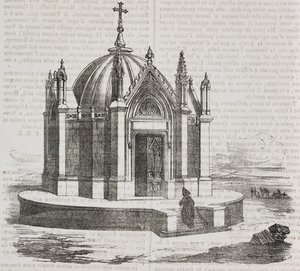 St Louis kapell i Tunis, Tunisia, litografi av Salvatore Puglia fra Poliorama Pittoresco, n 38, 27. april av Salvatore Puglia