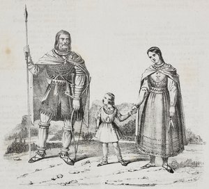 Varangians, people of Scandinavian Peninsula, litografi av Salvatore Puglia fra Poliorama Pittoresco, n 42, 27. mai av Salvatore Puglia