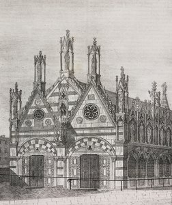 Utsikt over kirken Santa Maria della Spina i Pisa, Toscana, Italia, litografi av Salvatore Puglia fra Poliorama Pittoresco, n 34, 29. mars av Salvatore Puglia