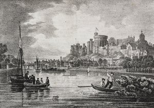 Utsikt over Windsor Castle, England, Storbritannia, litografi av Salvatore Puglia fra Poliorama Pittoresco, n 32, 15. mars av Salvatore Puglia