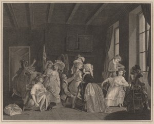 Forberedelsene til balletten av Salvatore Tresca after Nicolas Lavreince