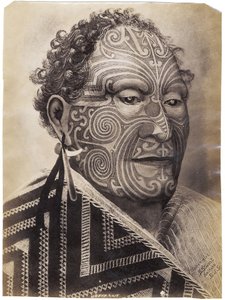Tamati Waka Nene, ca. 1880 (albumtrykk) av Sam Stuart